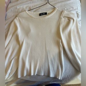 do+be white puff sleeve sweater